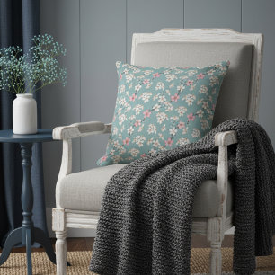 Beautiful Rustic Vintage Cherry Blossoms Cushion