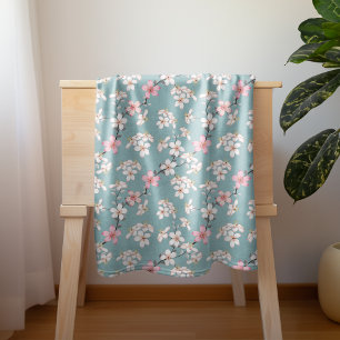 Beautiful Rustic Vintage Cherry Blossoms Sherpa Blanket