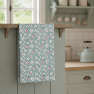 Beautiful Rustic Vintage Cherry Blossoms Tea Towel