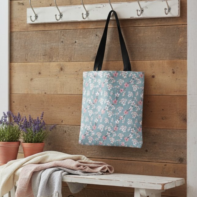 Beautiful Rustic Vintage Cherry Blossoms  Tote Bag (Creator Uploaded)