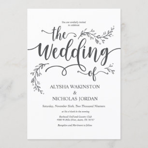 Beautiful Rustic Wedding Invitation Card