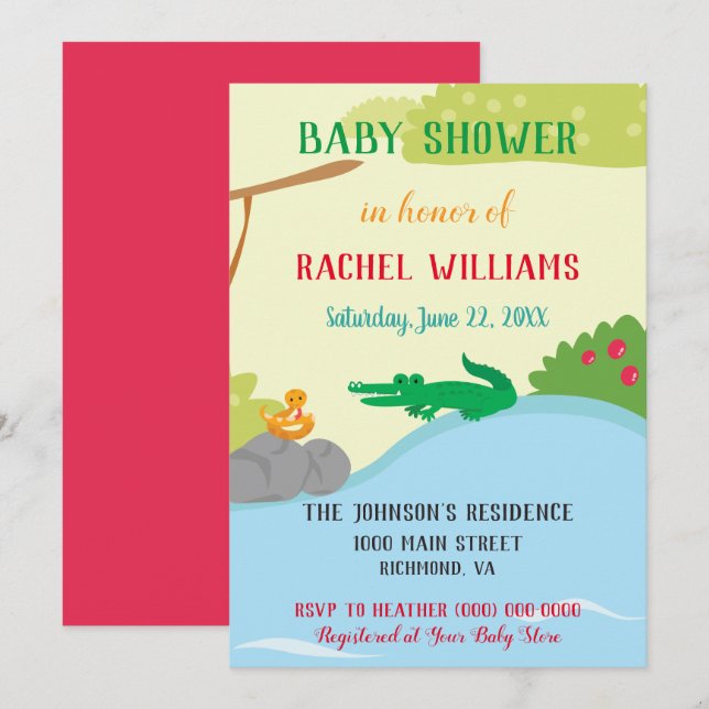 Beautiful Safari Baby Shower Invitation (Front/Back)