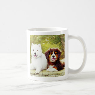 Beautiful Samoyed & English Shepherd Pups Coffee Mug