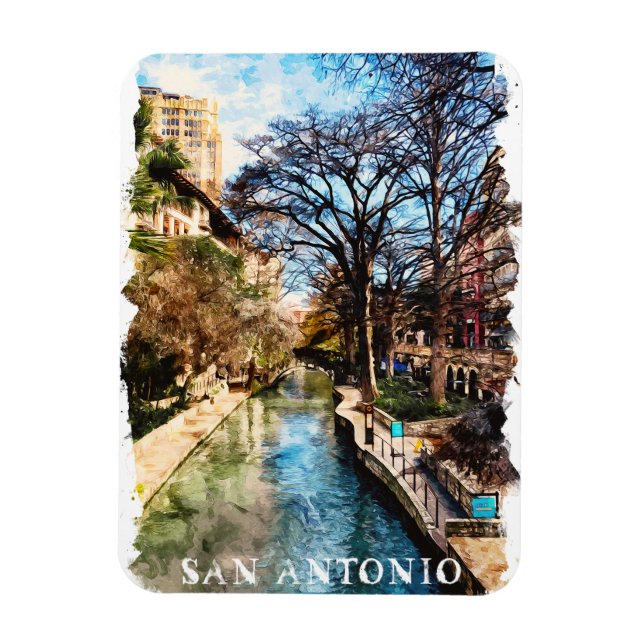 Beautiful San Antonio Texas Vintage City  Magnet (Vertical)