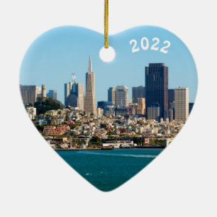 Beautiful San Francisco, Ceramic Heart Ornament
