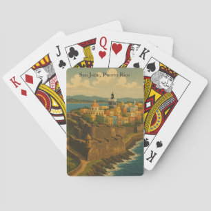 Beautiful San Juan Puerto Rico Retro Art Playing Cards