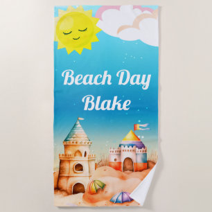 Beautiful sandcastles beach towel