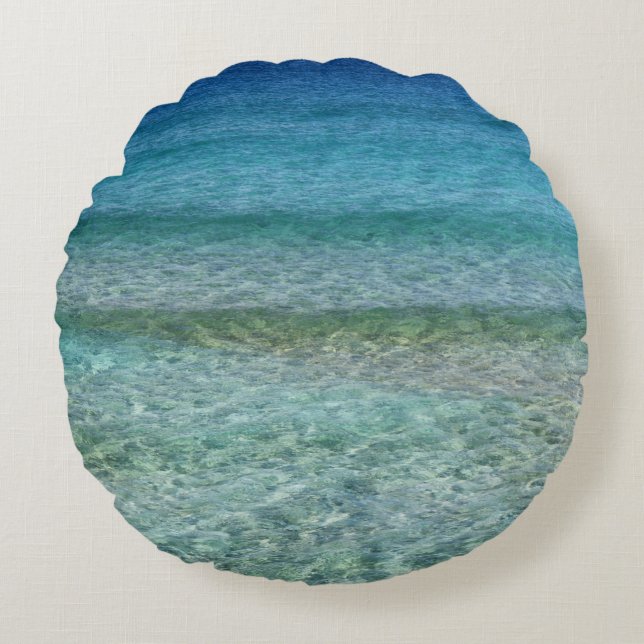 Beautiful Sandy Beach Round Cushion (Front)