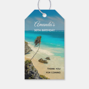 Beautiful Sandy Beach Tropical Paradise Birthday Gift Tags