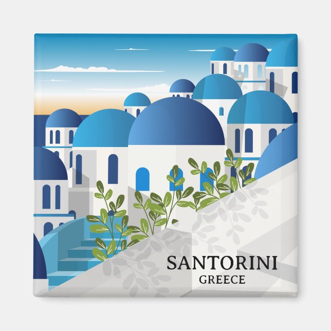 Beautiful Santorini Greece Magnet (Front)