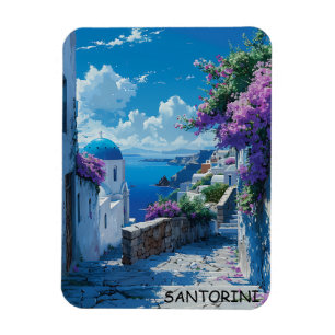 Beautiful Santorini Greece Ocean View Magnet