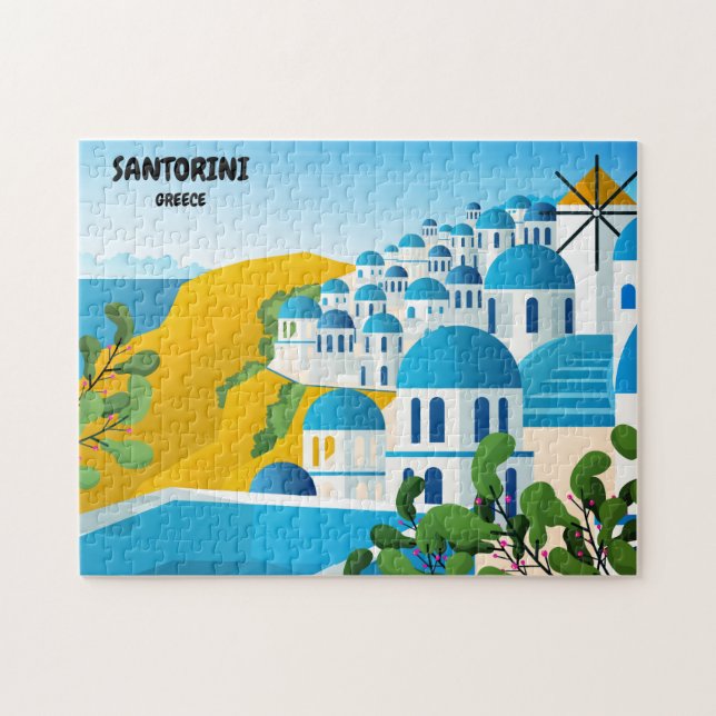 Beautiful Santorini Greece Travel Jigsaw Puzzle (Horizontal)
