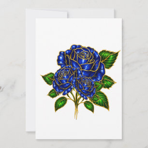 Beautiful Sapphire Blue Rose Blank Note Card