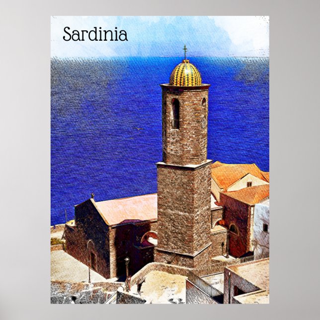 Beautiful Sardinia Italian Island Mediterranean Poster (Front)
