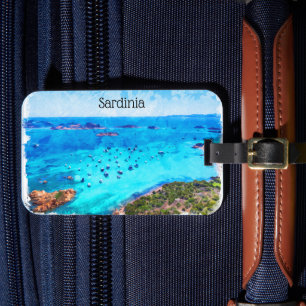 Beautiful Sardinia Italy Mediterranean Landscape Luggage Tag