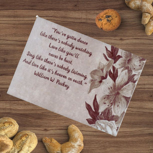 Beautiful Saying on a Floral Glass Cutting Board