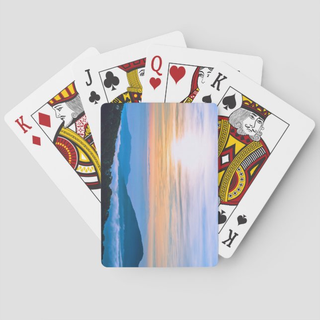 Beautiful Scene of Fog with Mountains Playing Cards (Back)