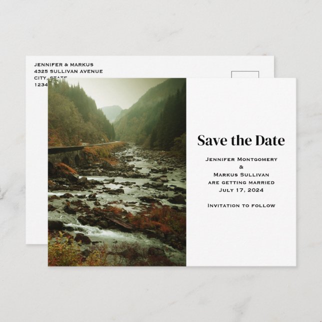 Beautiful Scenic Nature Photo Save the Date Invitation Postcard (Front/Back)