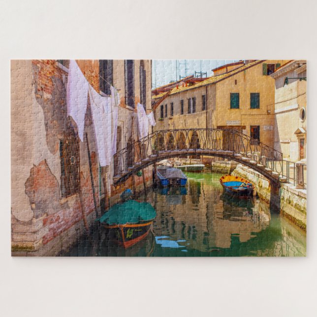Beautiful scenic view of a canal in Venice, Italy Jigsaw Puzzle (Horizontal)