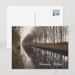 Beautiful Schipdonk Canal in Autumn, Damme Holiday Postcard