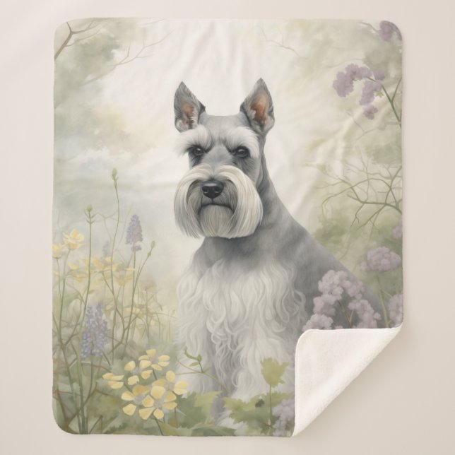 Beautiful Schnauzer Sherpa Blanket (Front)