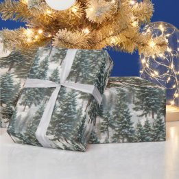 Beautiful Scotch Pine Tree Festive Wrapping Paper