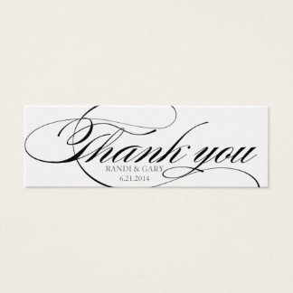 Beautiful script font Thank you favour tag