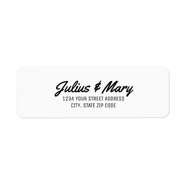 Beautiful Script Return Address Labels (Front)