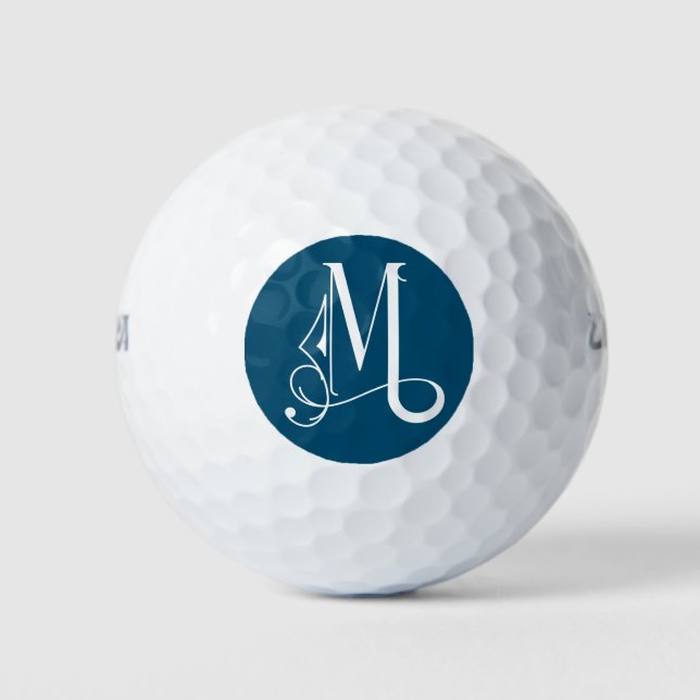 Beautiful Scroll Monogram Letter M Golf Ball (Front)