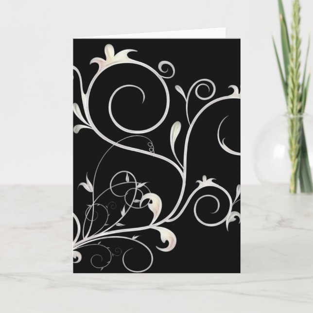 Beautiful Scrollwork Vines D3 Blank Greeting Card (Front)