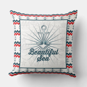 Beautiful Sea Anchor and Chevron Nautica Cushion