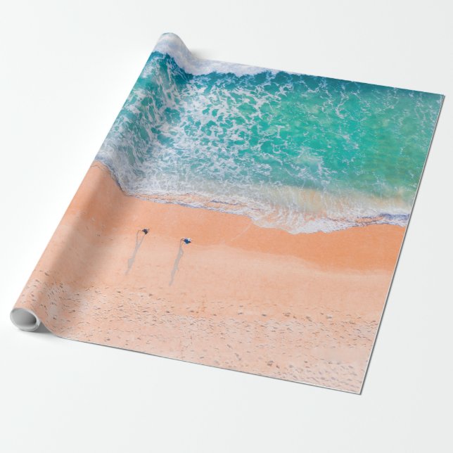 Beautiful Sea Beach Wrapping Paper (Unrolled)