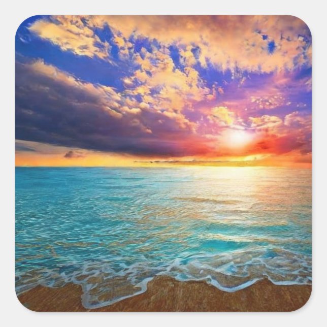 Beautiful Sea Square Sticker (Front)