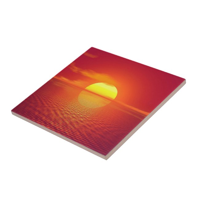 Beautiful Sea Sunset Tile (Side)