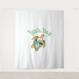 Beautiful Sea Turtle In The Water Tapestry
