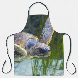 Beautiful Sea Turtle Swimming Apron