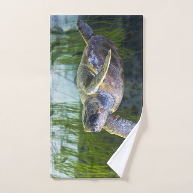 Beautiful Sea Turtle Swimming Hand Towel (Hand Towel)