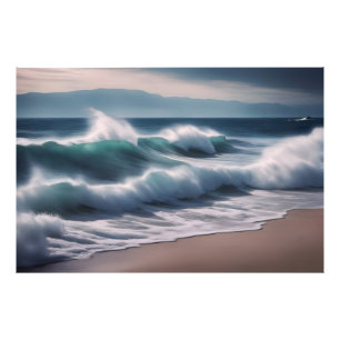 Beautiful sea waves photo print