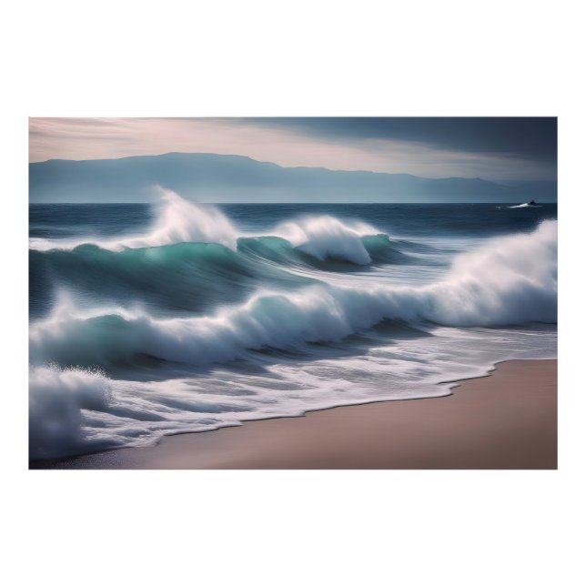 Beautiful sea waves photo print (Front)