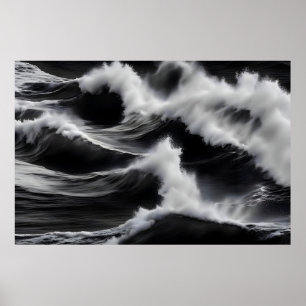 Beautiful sea waves poster