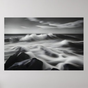Beautiful sea waves poster