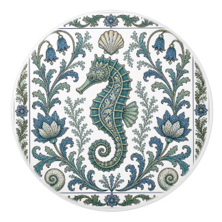 Beautiful Seahorse Vintage Ornate Marine Life Ceramic Knob