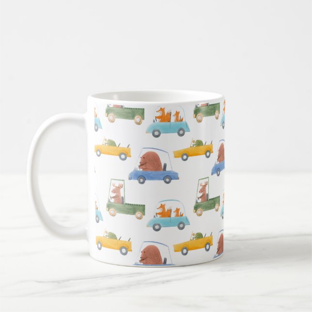 Beautiful seamless baby pattern with cute hand dra coffee mug (Left)