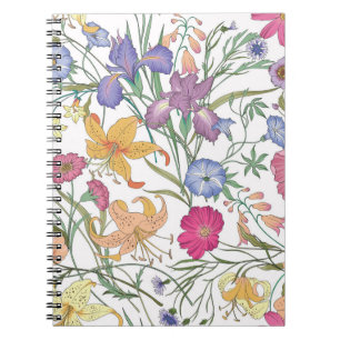 Beautiful seamless floral pattern . Flower illustr Notebook