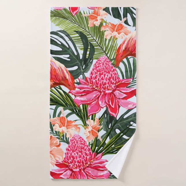 Beautiful seamless floral summer pattern backgroun bath towel (Bath Towel)