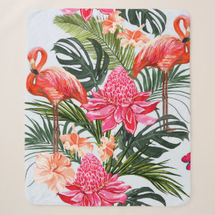 Beautiful seamless floral summer pattern backgroun sherpa blanket