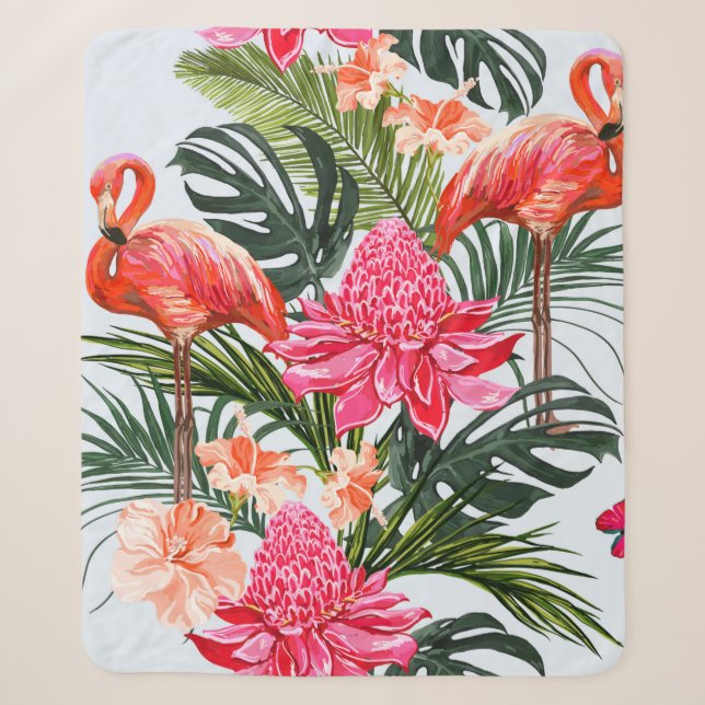 Beautiful seamless floral summer pattern backgroun sherpa blanket (Front)