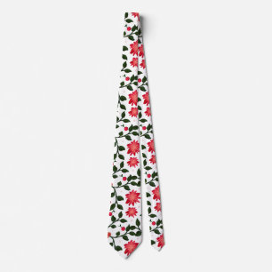 Beautiful seamless floral vine cherry pattern tie