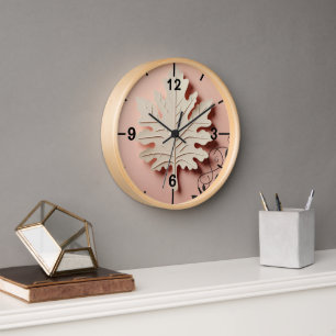 Beautiful Seamless leaves Design wall  Clock