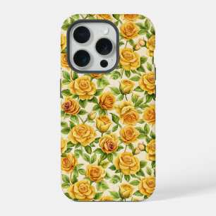 Beautiful Seamless Pattern of Yellow Roses iPhone 15 Pro Case